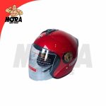 CASCO MEDIA CARA NUEVA COLECCION ROJO LENTE TRANSPARENTE