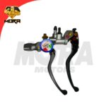 MANILLA CROCHE COMPLETO Y BOMBA FRENO DELANTERO TIPO RACING AZUL