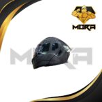 CASCO  ABATIBLE  DOBLE LENTE  MODELO AVENGER  FIBRA CARBONO NEGRO   L